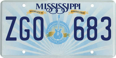 MS license plate ZGO683