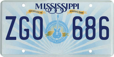 MS license plate ZGO686