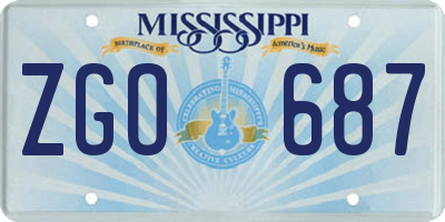 MS license plate ZGO687