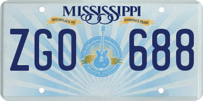 MS license plate ZGO688