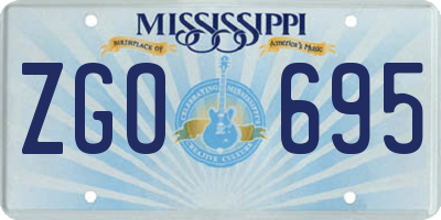 MS license plate ZGO695