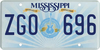 MS license plate ZGO696