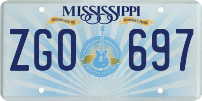 MS license plate ZGO697