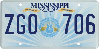 MS license plate ZGO706