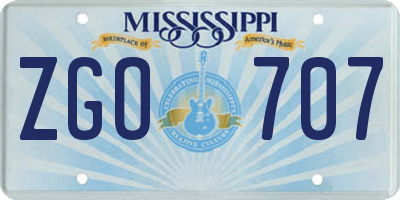 MS license plate ZGO707