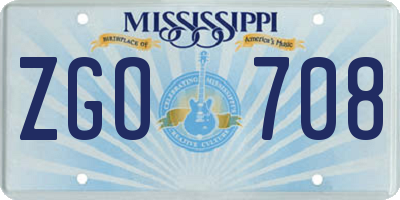 MS license plate ZGO708