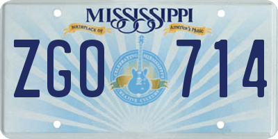 MS license plate ZGO714