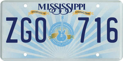 MS license plate ZGO716