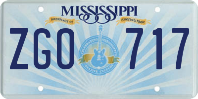 MS license plate ZGO717