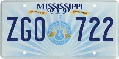 MS license plate ZGO722