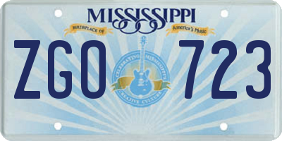 MS license plate ZGO723