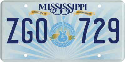 MS license plate ZGO729