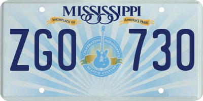 MS license plate ZGO730