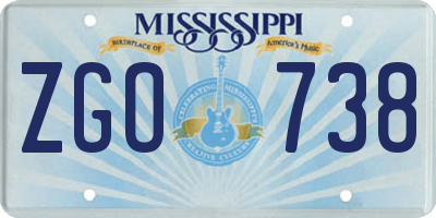 MS license plate ZGO738