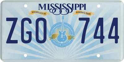 MS license plate ZGO744