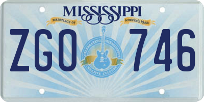 MS license plate ZGO746