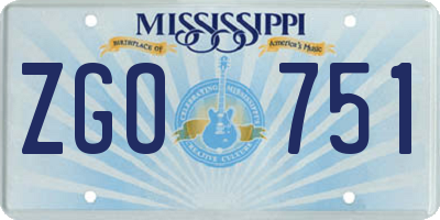 MS license plate ZGO751