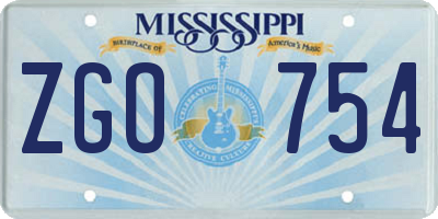 MS license plate ZGO754
