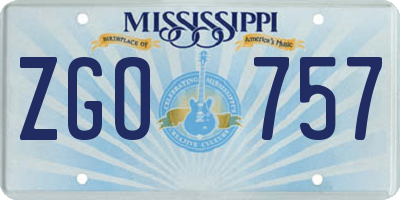 MS license plate ZGO757