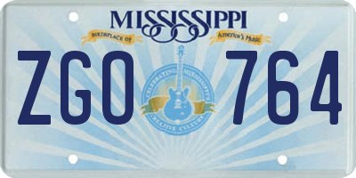 MS license plate ZGO764