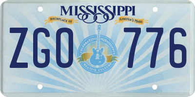 MS license plate ZGO776
