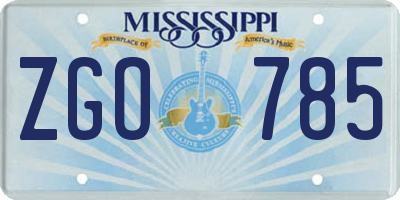 MS license plate ZGO785