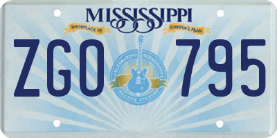 MS license plate ZGO795