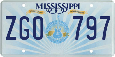 MS license plate ZGO797