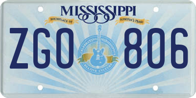 MS license plate ZGO806