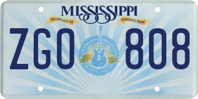 MS license plate ZGO808
