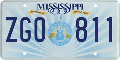 MS license plate ZGO811