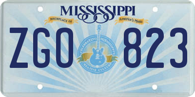 MS license plate ZGO823