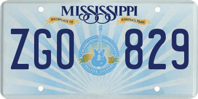 MS license plate ZGO829