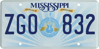 MS license plate ZGO832