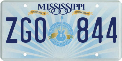 MS license plate ZGO844