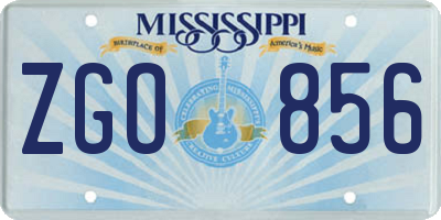 MS license plate ZGO856