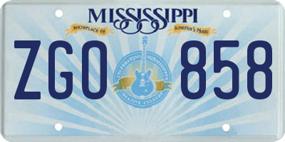 MS license plate ZGO858