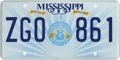 MS license plate ZGO861