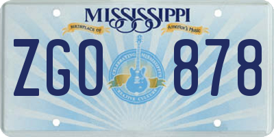 MS license plate ZGO878
