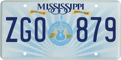 MS license plate ZGO879