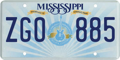 MS license plate ZGO885