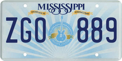 MS license plate ZGO889