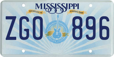 MS license plate ZGO896