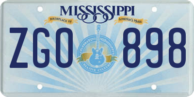 MS license plate ZGO898