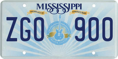 MS license plate ZGO900