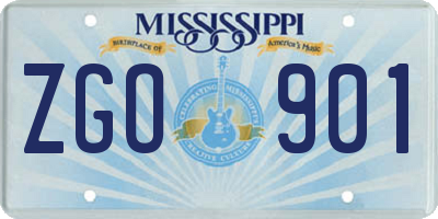 MS license plate ZGO901