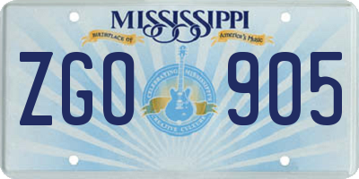 MS license plate ZGO905