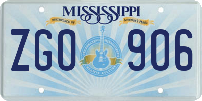 MS license plate ZGO906
