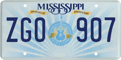 MS license plate ZGO907