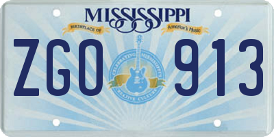 MS license plate ZGO913